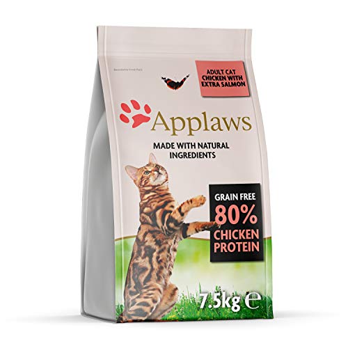 Applaws Katzentrockenfutter Adult, Huhn mit extra Lachs, getreidefrei und komplett 7,5 kg (1 Packung) von Applaws