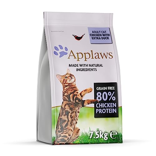 Applaws Katzentrockenfutter Adult, Huhn mit Ente, getreidefrei und komplett 7,5 kg (1 Packung) von Applaws