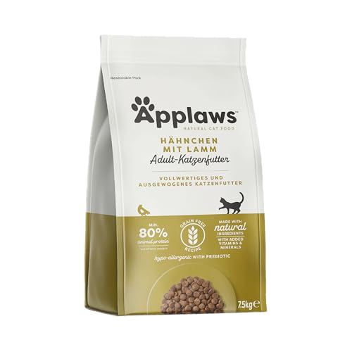 Applaws Katzentrockenfutter Adult, Huhn mit Lamm, getreidefrei und komplett 7,5 kg (1 Packung) von Applaws