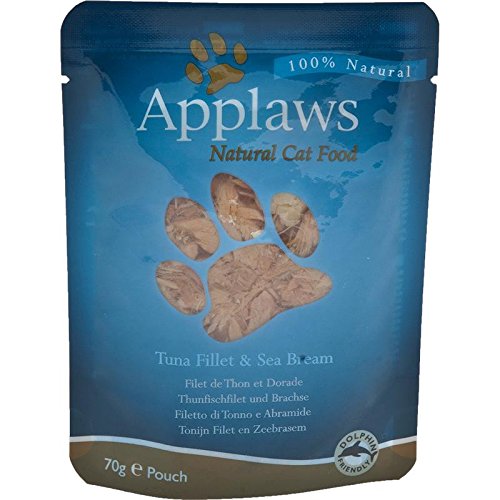 Applaws Katzen Nassfutter mit Thunfischfilets & Brachse | 12x 70g Portionsbeutel von Applaws