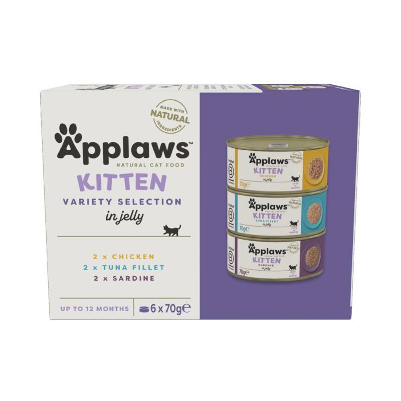 Applaws Kitten 6 x 70 g - Mixpaket (Huhn, Thunfisch, Sardine) von Applaws