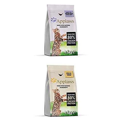 Applaws Katzentrockenfutter mit Hühnchen, 1er Pack (1 x 7.5 kg Packung) & Complete Dry Food, Adult Cat, Grain Free Chicken with Extra Duck, 7.5kg (Pack of 1) von Applaws