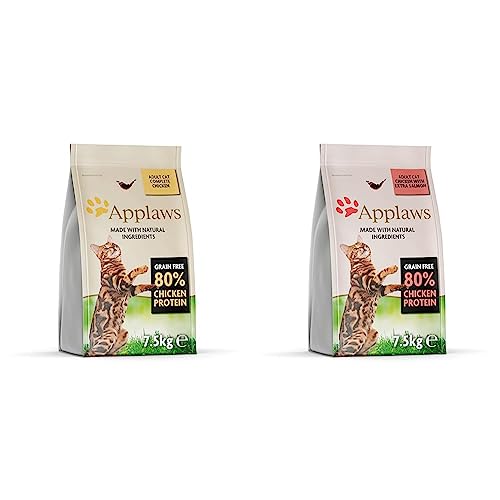 Applaws Katzentrockenfutter Mit Hühnchen & Lachs - 1er Pack (7.5 kg) - Adult Katze Trockenfutter von Applaws