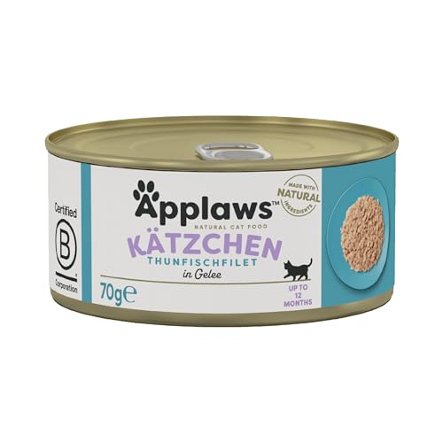 Applaws Kitten Nassfutter, Thunfischfilet in Gelee, 70g Dose (Packung mit 24 x 70g) von Applaws