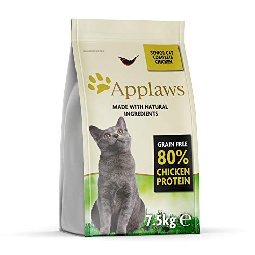 Applaws getreidefreies Katzentrockenfutter mit Huhn für ausgewachsene Katzen Senior, natürlich und vollwertig (1x 7,5kg Packung) von Applaws