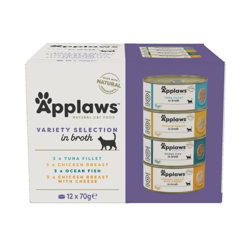 Applaws Adult Dose Mix 12 x 70 g - Mixpaket Brühe (4 Sorten) von Applaws