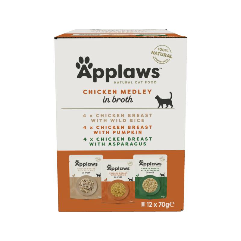 Applaws Multipack Katzenfutter - Frischebeutel - Chicken in Broth - 12 x 70 g von Applaws