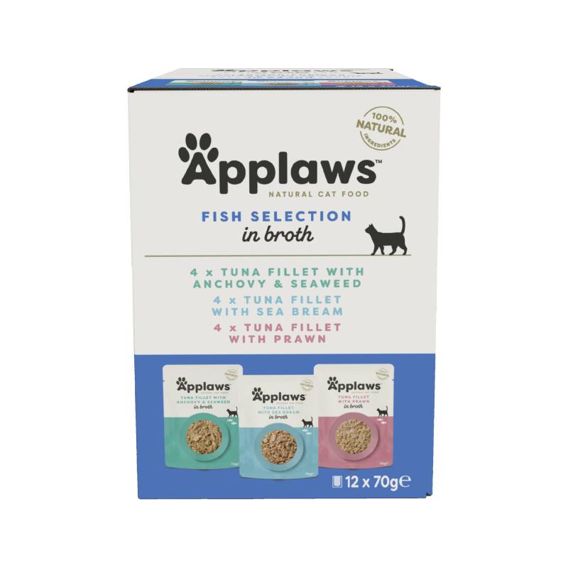 Applaws Multipack Katzenfutter - Frischebeutel - Fish in Broth - 12 x 70 g von Applaws