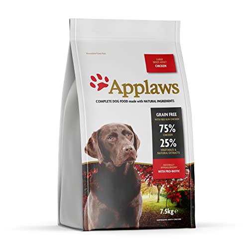 Applaws Natürliche und Getreide frei trockene Hundefutter für Erwachsene und große Rasse Hunde, Huhn, 7,5 kg Tasche von Applaws