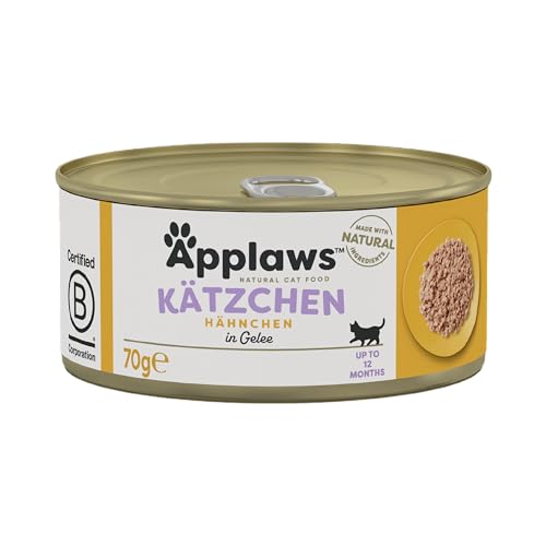 Applaws Natürliches Kätzchenfutter, Huhn Nasses Katzenfutter In Brühe Dose, 70 g (Packung mit 24 Stück) (Verpackung kann variieren) von Applaws