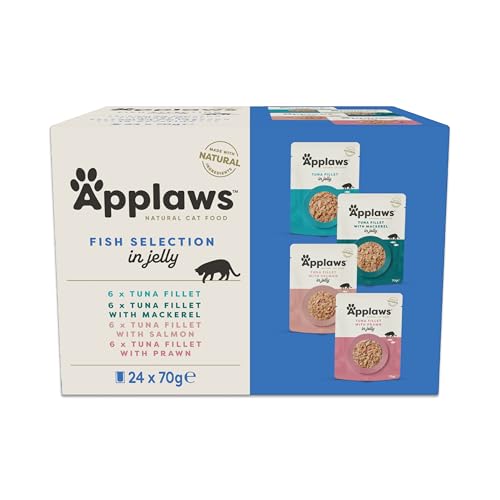 Applaws Natürliches Nassfutter für Katzen – Fischvielfalt in Gelee, 24 x 70g Beutel von Applaws