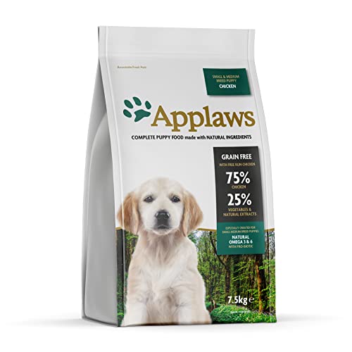 Applaws Natural, Complete and Grain Free Dry Dog Puppy Food, Chicken for Small/Medium Breed Puppies, 7.5 kg von Applaws