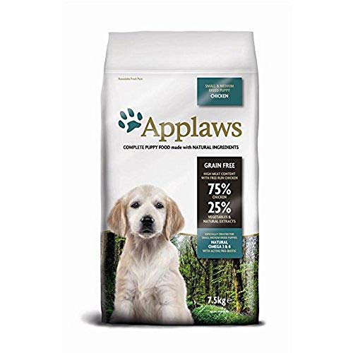 Applaws Natural, Complete and Grain Free Dry Dog Puppy Food, Chicken for Small/Medium Breed Puppies, 7.5 kg von Applaws