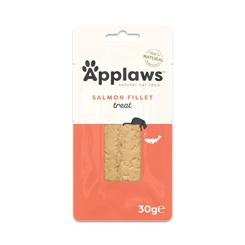 Applaws Natural Cat Treats, Ganzer Lachs Loin Katzensnack, 30g Beutel (Packung mit 12 Stück) von Applaws