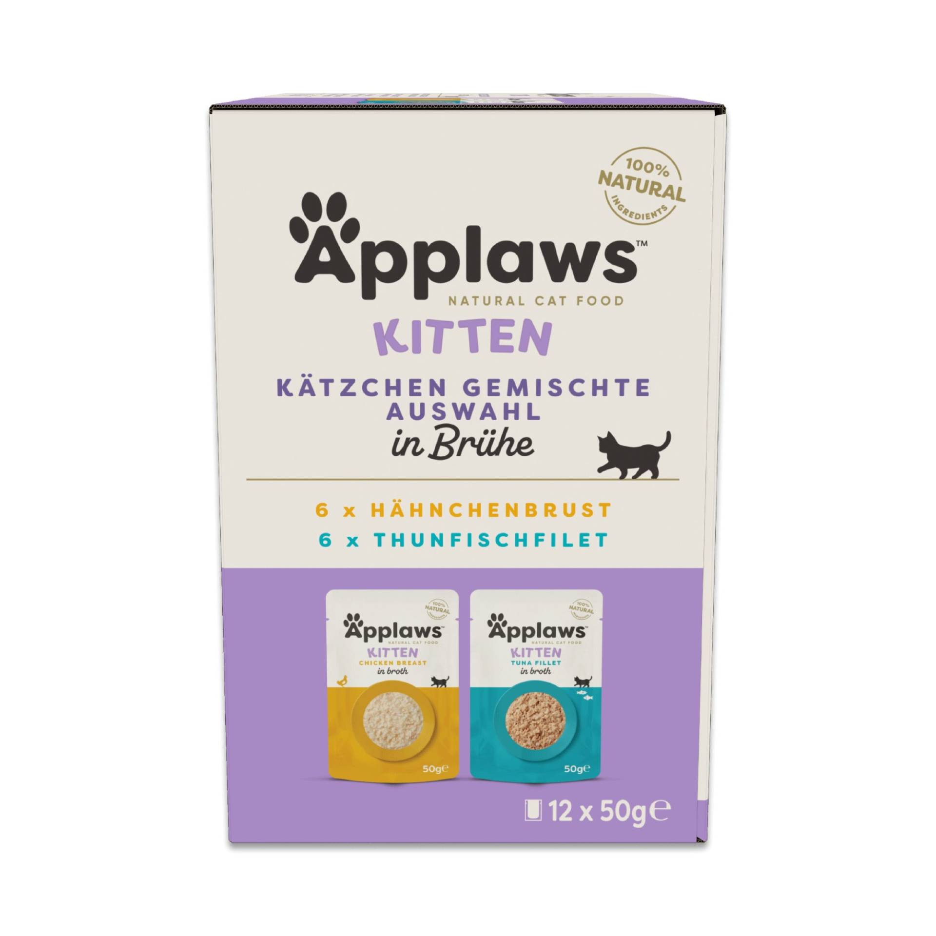 Applaws Natural Kitten in Brühe 12 x 50 g - Hähnchen- und Thunfischauswahl Applaws Natural Kitten in Brühe 12 x 50 g - Hähnchen- und Thunfischauswahl von Applaws