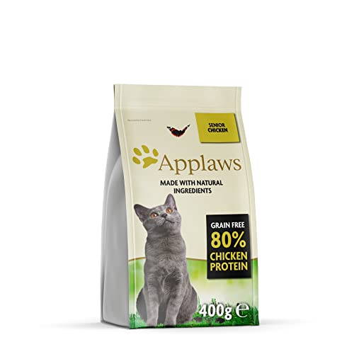 Applaws Natural and Complete Dry Cat Food for Senior Cats, Grain Free, Chicken, 400g von Applaws