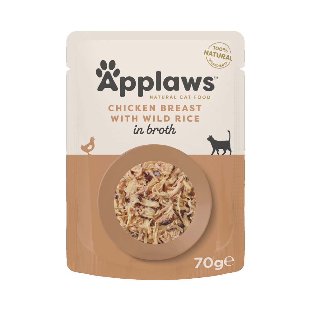 Applaws Pouch mit Brühe 12 x 70 g - Huhn mit Wildreis von Applaws