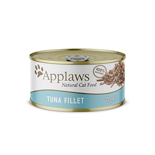 Applaws Premium Natural Katzenfutter Nass, Thunfischfilet in Brühe 70g Dose (24 x 70g) von Applaws