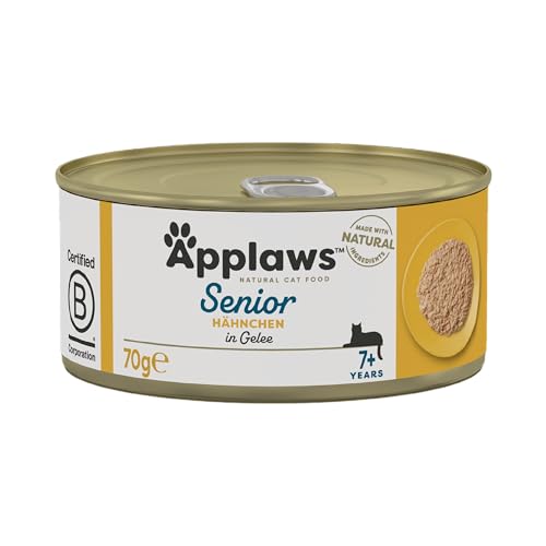 Applaws Senior Huhn in Gelee Katzen Nassfutter (24 Dosen) (24 x 70g) (kann variieren) von Applaws