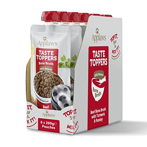 Applaws Taste Toppers 100% natürliche Hundefutter Topper, Rinderbrühe für trockene Hundefutter 6 x 200g Beutel von Applaws