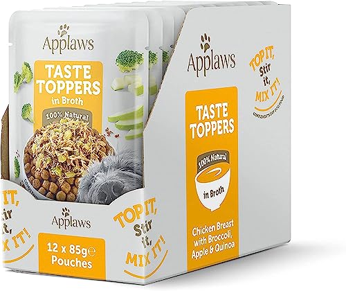 Applaws Taste Toppers 100% natürliche Wet Dog Food Topper, Huhn und Gemüse in Brühe Pouch (12 x 85g Beutel) von Applaws