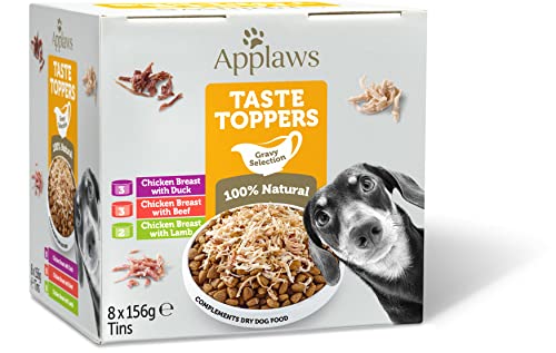Applaws Premium Natürlich Nassfutter für Hunde, Getreidefreies Huhn und Fleischauswahl in Sauce 8 x 156g Dose von Applaws