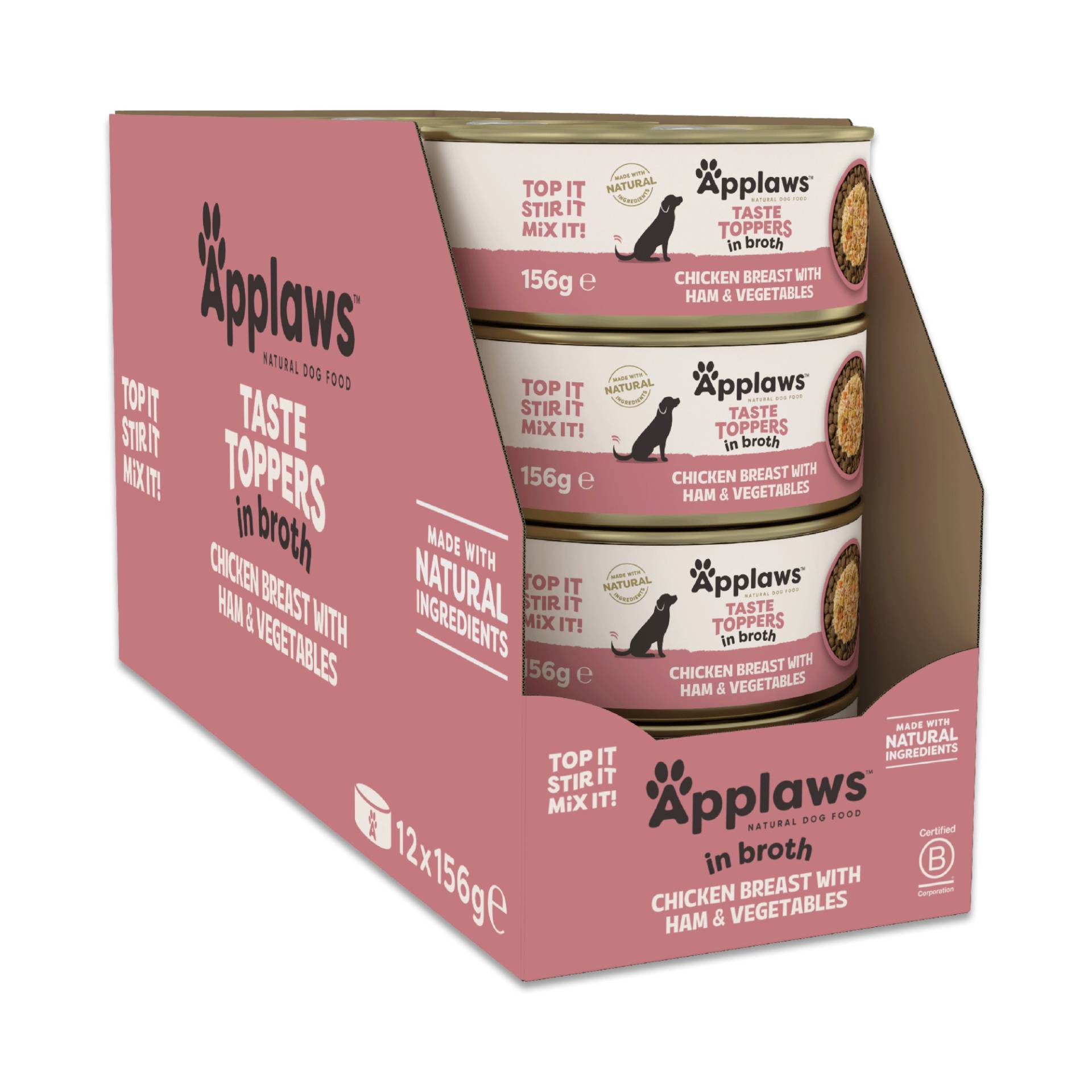 Applaws Taste Toppers Natural in Brühe 12 x 156 g - Huhn mit Schinken Applaws Taste Toppers Natural in Brühe 12 x 156 g - Huhn mit Schinken von Applaws