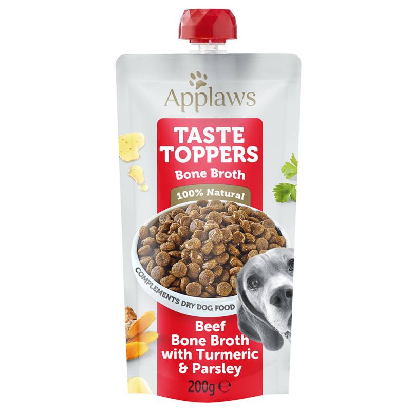 Applaws Taste Toppers Pouch 6 x 200 ml - Rinderknochenbrühe mit Kurkuma & Petersilie von Applaws