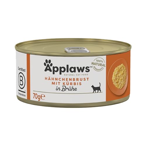 Applaws 100% Natural Wet Cat Food Tin Chicken with Pumpkin 24 x 70g Tins von Applaws