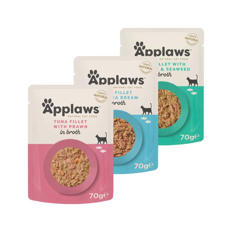 Applaws in Broth Katzenfutter - Frischebeutel - Fillet & Anchovy - 12 x 70 g von Applaws