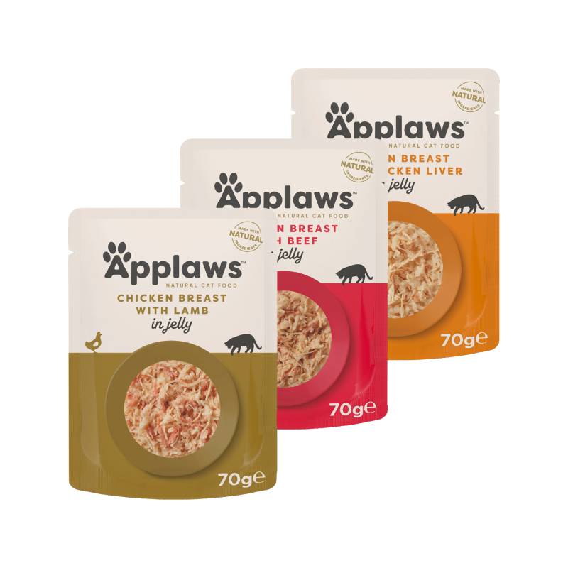 Applaws in Jelly Katzenfutter - Frischebeutel - Chicken Breast & Beef - 16 x 70 g von Applaws