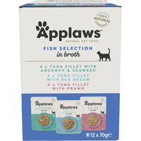 Probierpaket Applaws Pouch mit Brühe 12 x 70 g - Fischauswahl (3 Sorten gemischt) von Applaws