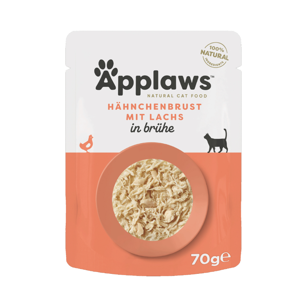 Sparpaket Applaws Cat Natural in Brühe 48 x 70 g - Hähnchenbrust mit Lachs Sparpaket Applaws Cat Natural in Brühe 48 x 70 g - Hähnchenbrust mit Lachs von Applaws
