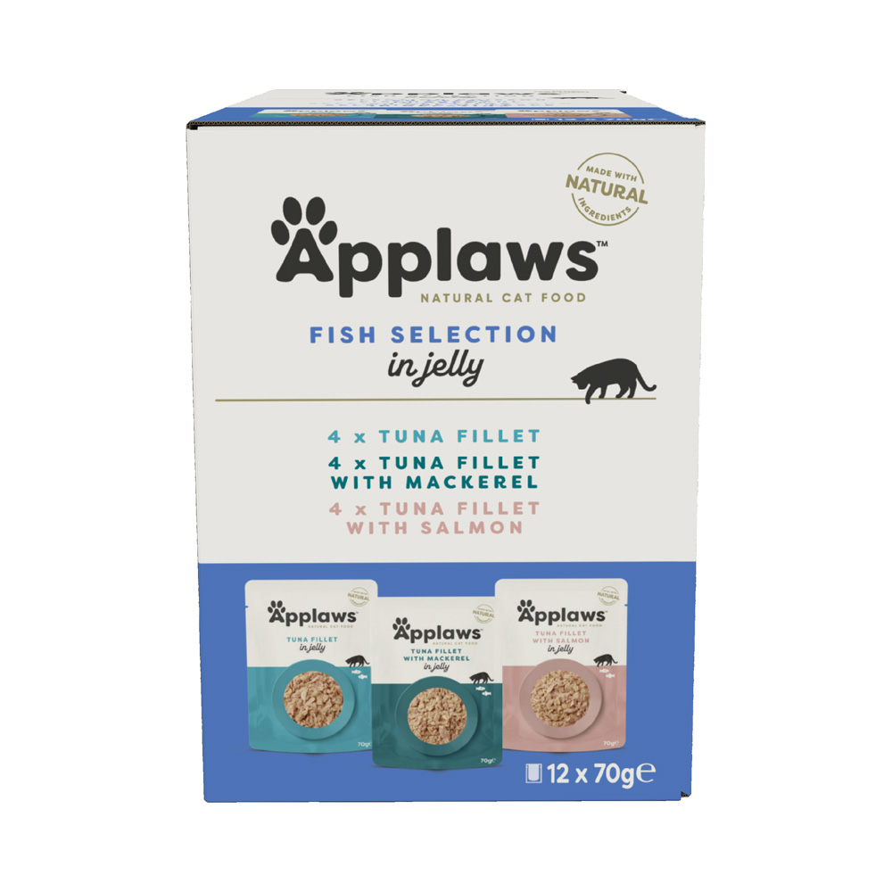 Sparpaket Applaws Pouch in Jelly Mix 24 x 70 g - Fisch Selection (3 Sorten) von Applaws