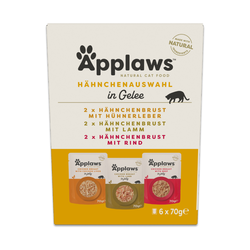 Sparpaket Applaws Pouch in Jelly Mix 48 x 70 g - Auswahl mit Huhn von Applaws