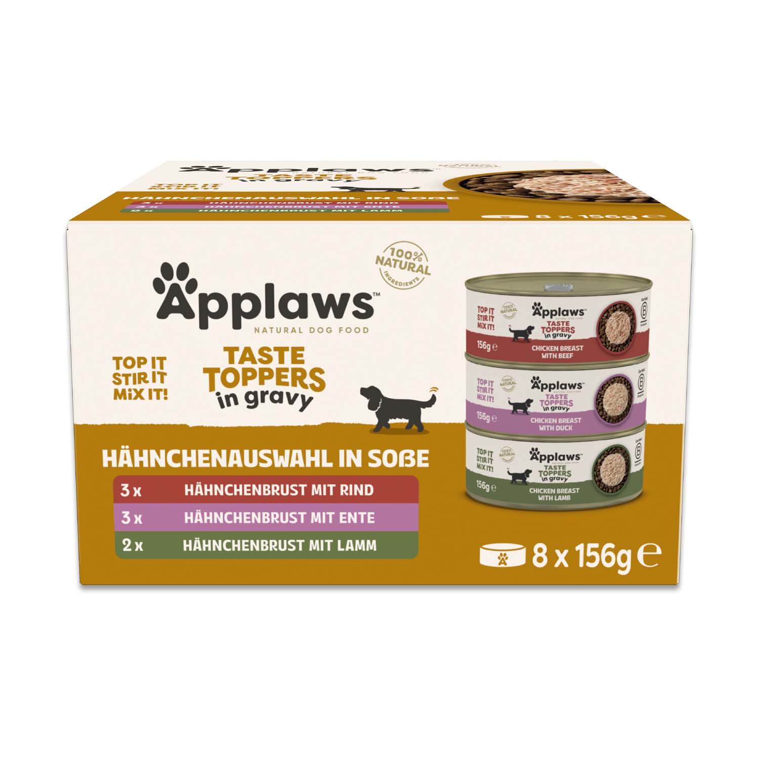 Sparpaket Applaws Taste Toppers 16 x 156 g - Probiermix in Soße von Applaws
