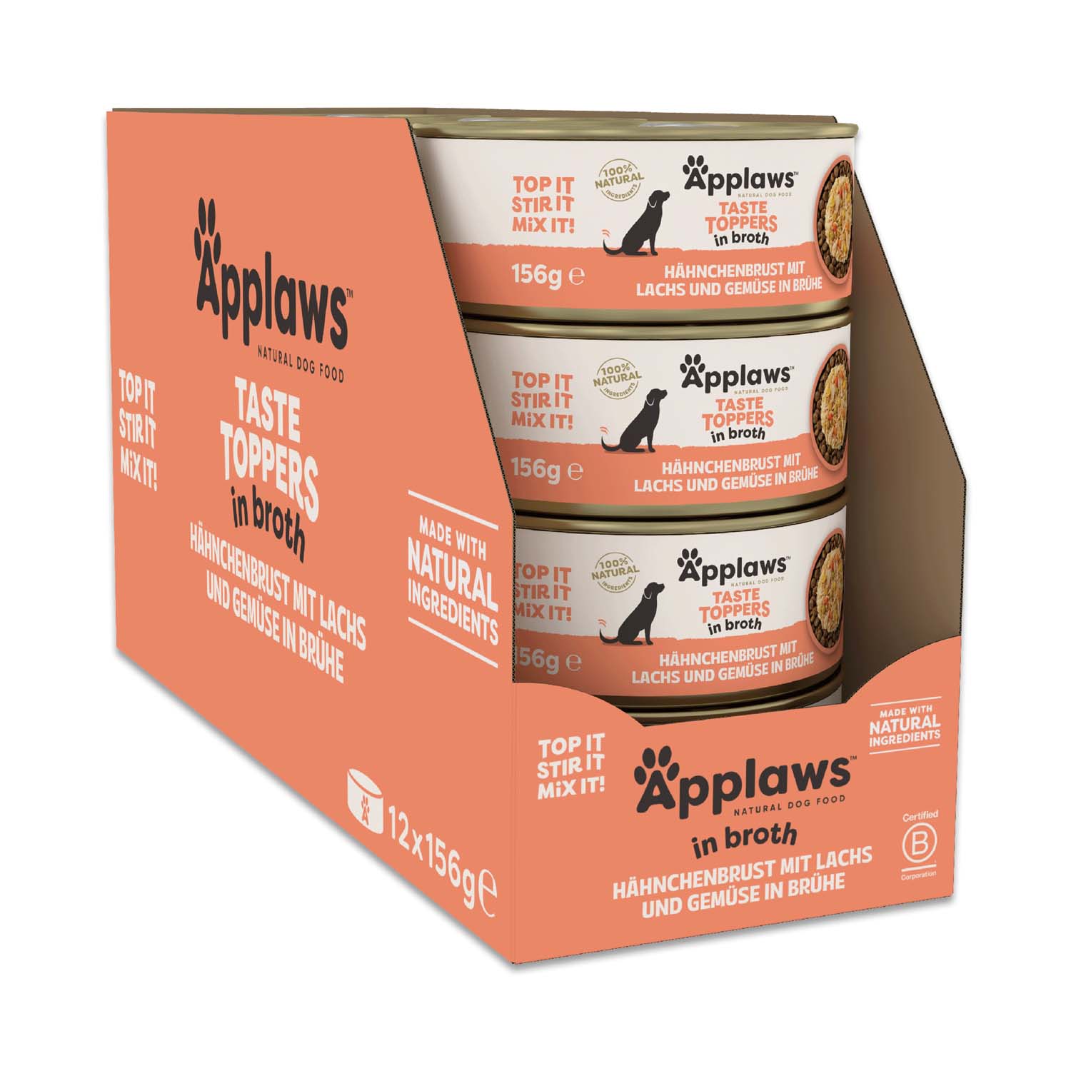 Sparpaket Applaws Taste Toppers Natural in Brühe 24 x 156 g - Huhn mit Lachs Sparpaket Applaws Taste Toppers Natural in Brühe 24 x 156 g - Huhn mit Lachs von Applaws