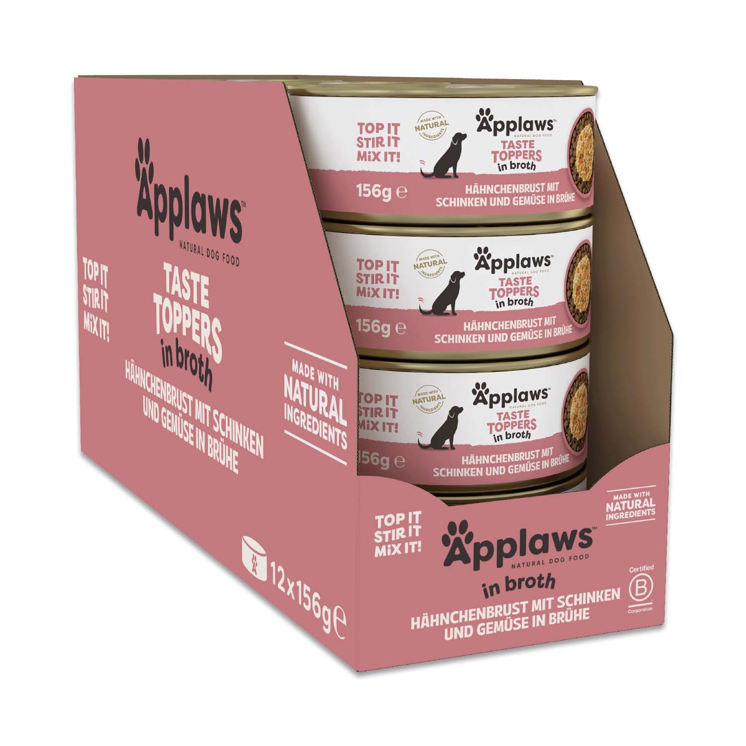 Sparpaket Applaws Taste Toppers Natural in Brühe 24 x 156 g - Huhn mit Schinken Sparpaket Applaws Taste Toppers Natural in Brühe 24 x 156 g - Huhn mit Schinken von Applaws