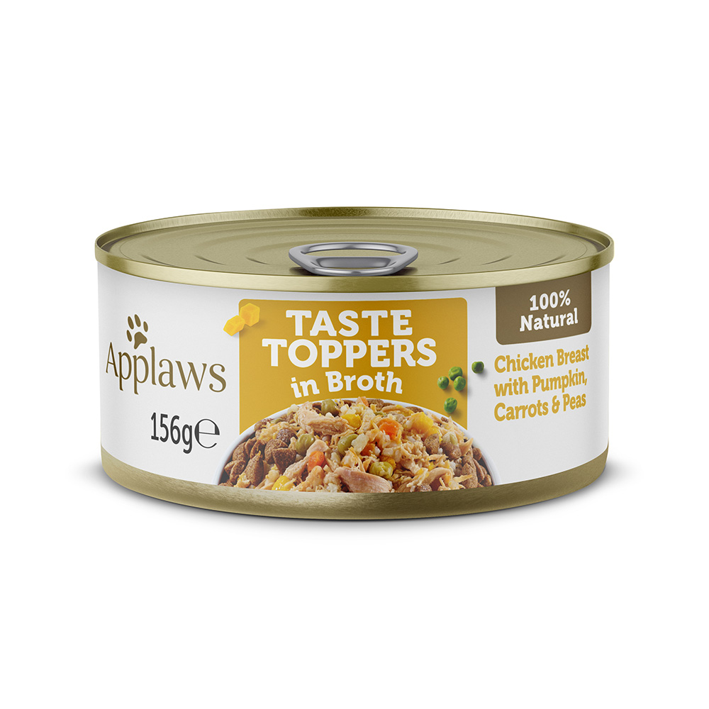 Sparpaket Applaws Taste Toppers in Brühe 24 x 156 g - Huhn mit Gemüse von Applaws