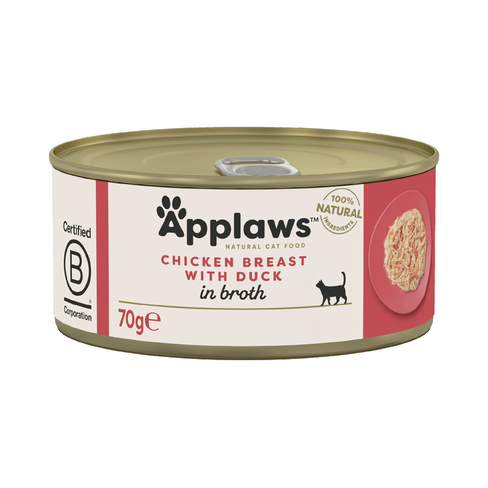Sparpaket Applaws in Brühe 24 x 70 g - Hähnchen mit Ente von Applaws