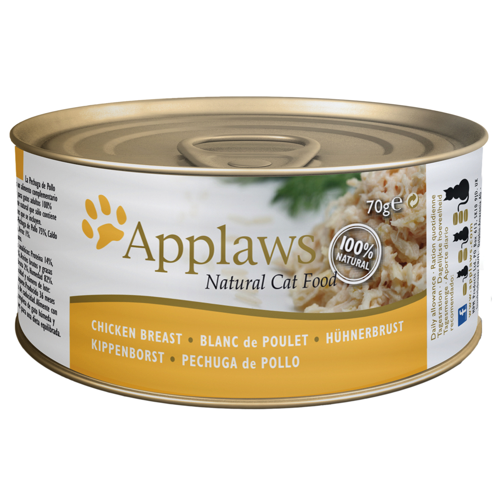 Sparpaket Applaws in Brühe 24 x 70 g - Mix: Hühnchenbrust/Thunfischfilet Sparpaket Applaws in Brühe 24 x 70 g - Mix: Hühnchenbrust/Thunfischfilet von Applaws