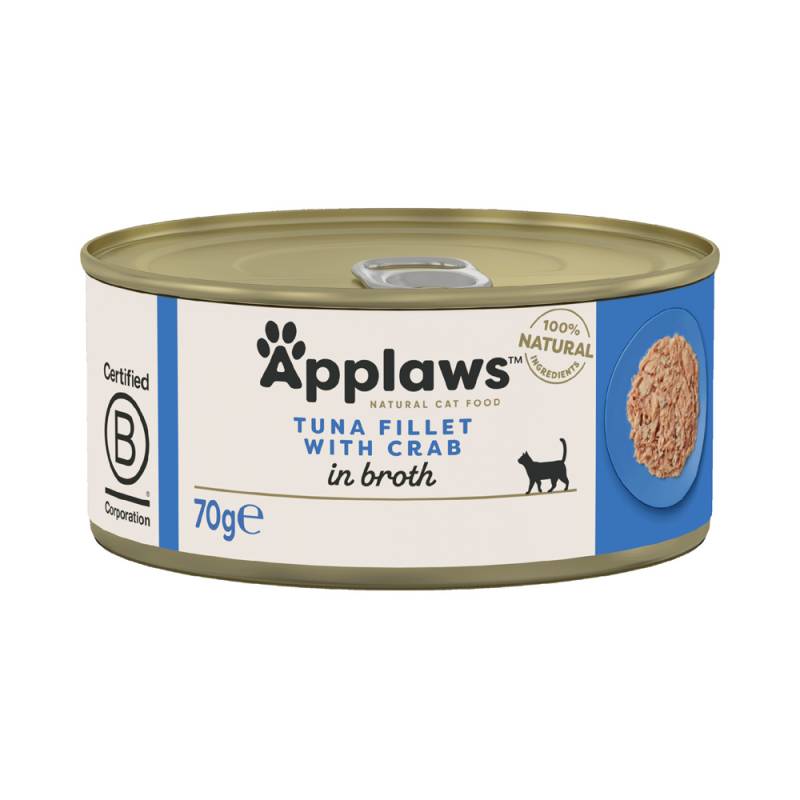 Sparpaket Applaws in Brühe 24 x 70 g - Thunfischfilet & Krabben Sparpaket Applaws in Brühe 24 x 70 g - Thunfischfilet & Krabben von Applaws