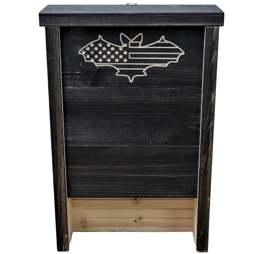 Hergestellt in den USA – Fledermaushaus aus hochwertigem, schwarz gebeiztem Kiefernholz, Einkammer-Fledermausbox, einfach zu installierendes Holz-Fledermaus-Set, mit Befestigungsschrauben – Applewood von Applewood Outdoor