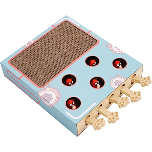 Appoo Katzenkratzer Karton | Whack-a-Mole Katzenspielzeug mit Kratzbrett - Interaktives Katzenspielzeug Train IQ für Hauskatzen und Kitten-Cat-Zubehör von Appoo