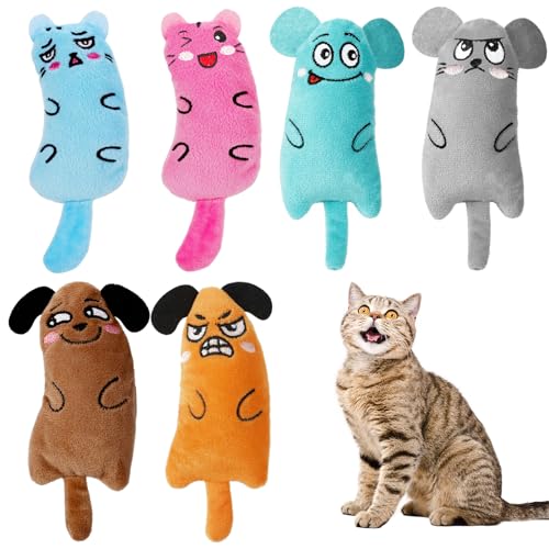 Apricitie 6 Stück Katzenminze Spielzeug für Katzen, Plüsch Kitten Spielzeug Katzenspielzeug mit Katzenminze Catnip Toy katzenspielzeug fur Katze und Kitten von Apricitie