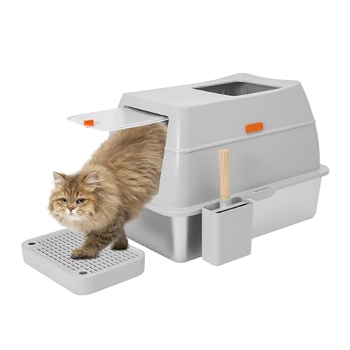 Apriltop 20L Geschlossene Katzentoilette, für Katzen mit Einem Gewicht bis zu 33,07 Lbs, Edelstahl Katzenklo mit Deckel, Leicht zu Reinigen Apriltop 20L Geschlossene Katzentoilette, für Katzen mit Einem Gewicht bis zu 33,07 Lbs, Edelstahl Katzenklo mit Deckel, Leicht zu Reinigen von Apriltop