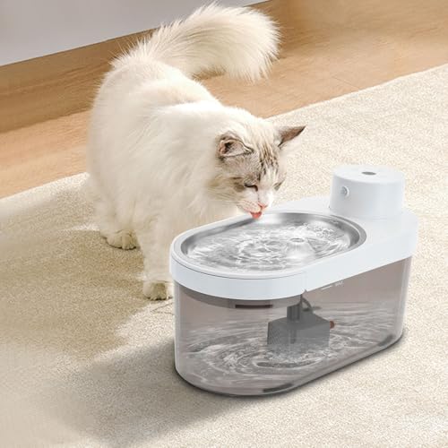 Apriltop 30.6x15.5x17.6 cm Haustier Wasserspender mit 2* Filterelementen, Eimer Kapazität 4L, Trinkbrunnen für Katze, 3 Wasserauslassmodi, Geräuscharm 20-23 dB, für Küche, Schlafzimmer, Balkon von Apriltop