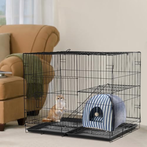 Apriltop 70 * 50 * 58Cm Haustier Haus Hund, Faltbar Katzenkäfig Indoor, Maximale Belastung 12,5Kg, Hergestellt aus Eisen und Kunststoff, Schwarz Apriltop 70 * 50 * 58Cm Haustier Haus Hund, Faltbar Katzenkäfig Indoor, Maximale Belastung 12,5Kg, Hergestellt aus Eisen und Kunststoff, Schwarz von Apriltop