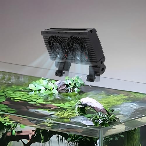 Apriltop 4.3W 220V Aquarium Kühlventilator für Süßwasser, Aquarium Kühler, Kühltemperatur 2-5℃, Rauschen 30-40dB, Schwarz von Apriltop