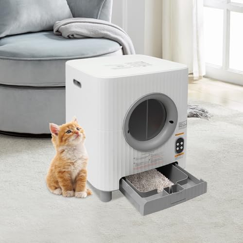 Apriltop Weiß Selbstreinigende Katzentoilette für Mehrere Katzen, Geeignetes Katzengewicht 1–12 Kg, mit Seitenorganizer, Automatischer Tür, Geruchsbeseitigung, 52x54.2x64.5 cm Apriltop Weiß Selbstreinigende Katzentoilette für Mehrere Katzen, Geeignetes Katzengewicht 1–12 Kg, mit Seitenorganizer, Automatischer Tür, Geruchsbeseitigung, 52x54.2x64.5 cm von Apriltop